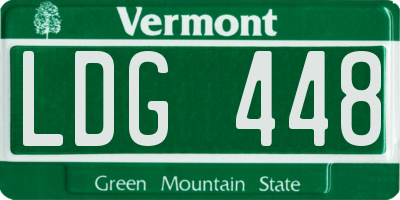VT license plate LDG448