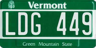 VT license plate LDG449