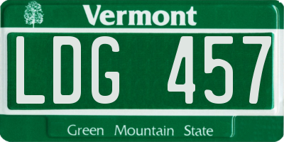 VT license plate LDG457