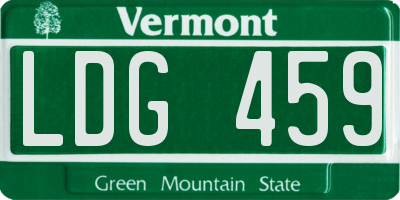 VT license plate LDG459