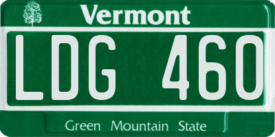 VT license plate LDG460