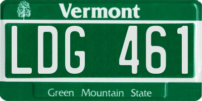 VT license plate LDG461