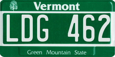 VT license plate LDG462