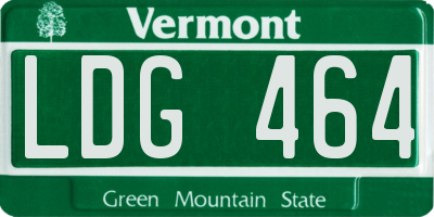 VT license plate LDG464