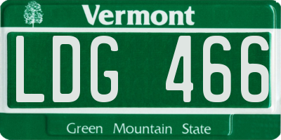 VT license plate LDG466