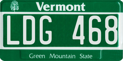 VT license plate LDG468