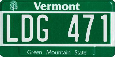 VT license plate LDG471