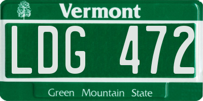 VT license plate LDG472