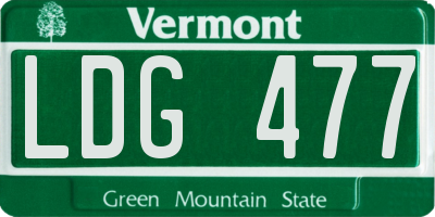 VT license plate LDG477