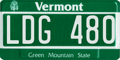 VT license plate LDG480