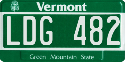 VT license plate LDG482
