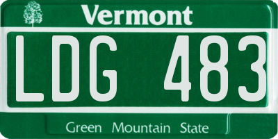 VT license plate LDG483
