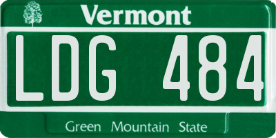 VT license plate LDG484