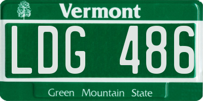 VT license plate LDG486
