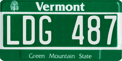 VT license plate LDG487