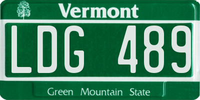 VT license plate LDG489