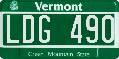 VT license plate LDG490
