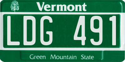 VT license plate LDG491