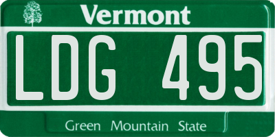 VT license plate LDG495