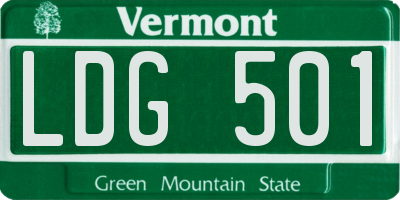 VT license plate LDG501