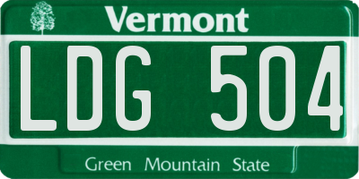 VT license plate LDG504