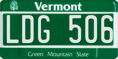 VT license plate LDG506