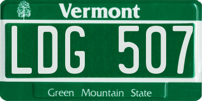 VT license plate LDG507