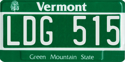 VT license plate LDG515