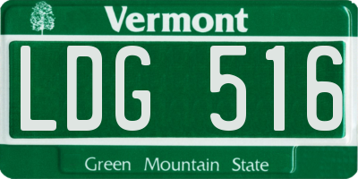 VT license plate LDG516