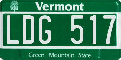 VT license plate LDG517