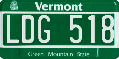 VT license plate LDG518