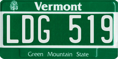 VT license plate LDG519