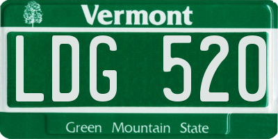 VT license plate LDG520