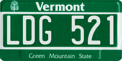 VT license plate LDG521