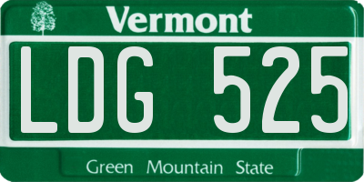 VT license plate LDG525
