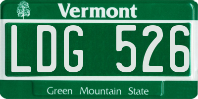 VT license plate LDG526