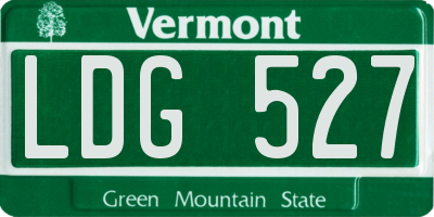 VT license plate LDG527