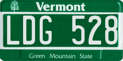 VT license plate LDG528