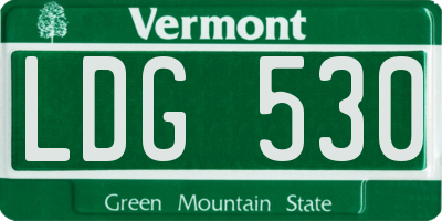 VT license plate LDG530