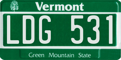 VT license plate LDG531