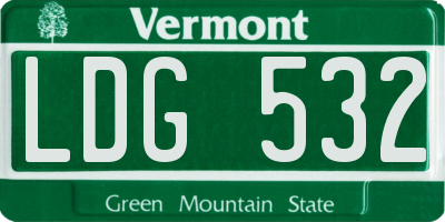 VT license plate LDG532