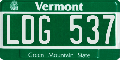 VT license plate LDG537