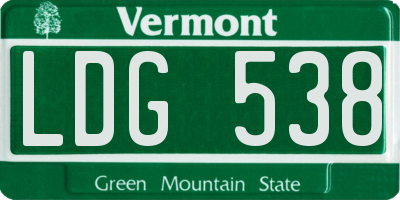 VT license plate LDG538