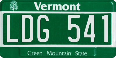 VT license plate LDG541