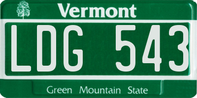 VT license plate LDG543