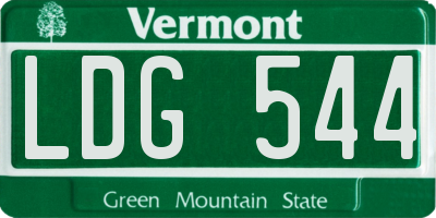 VT license plate LDG544