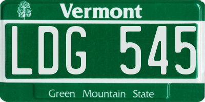 VT license plate LDG545
