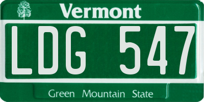 VT license plate LDG547