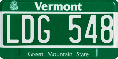 VT license plate LDG548