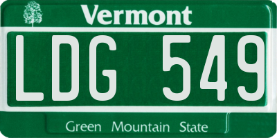 VT license plate LDG549